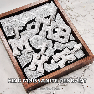 Pendentif personnalisé en argent sterling 925 plaqué argent, style hip-hop, avec moissanite, certifié GRA - Product Image 2