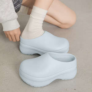 Women's Platform <b>Clogs</b> Off White Thick Sole Non Slip Breathable Closed Toe EVA Slip On Casual Shoes - Product Image 3