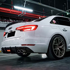 Difusor Trasero para <span class=keywords><strong>Audi</strong></span> <span class=keywords><strong>A4</strong></span> S4 2017-<span class=keywords><strong>2019</strong></span>, Cuatro Salidas de Escape, Estilo Deportivo Horizontal, Labio Trasero Modificado - Product Image 1