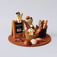 Artisanat en résine de style japonais ZAKKA, inspiré d'Instagram, en forme de chat, à motifs de dessins animés, sur le thème du pain, pour la décoration de cafés et de pâtisseries, jouets décoratifs