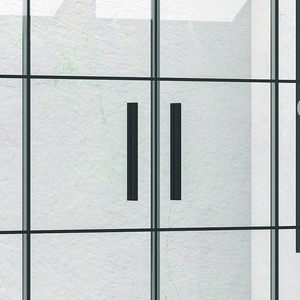 NICO-D6000S Moderna Cabina Doccia Angolare Scorrevole a 4 Ante con Telaio Nero in Alluminio e Vetro 200x80 per Bagno o Hotel - Product Image 5