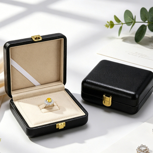 JINSKY Premium Leather Jewelry Box Luxury <b>Ring</b> And <b>Necklace</b> Display Storage Case For Jewelry Packaging And Store Display - Product Image 2