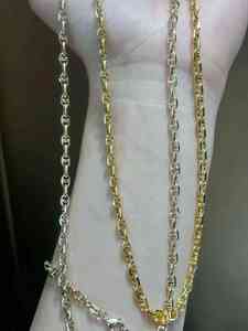 שרשרת הקישור בציר הסיטונאי זהב צהוב 1.63 מ "מ זהב טהור חבל סגנון עבור אירוסין מתנה של נשים - Product Image 5