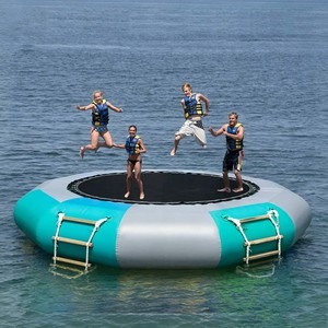 Équipement de parc aquatique gonflable géant de style ressorts pour usage domestique extérieur en PVC, trampoline aquatique flottant pour sauts - Product Image 2