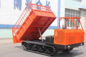 Chariot tout-terrain à chenilles avec garde-corps surélevé, roues fixes, transporteur, benne à chenilles 5T, moteur diesel - Product Image 5