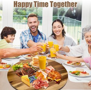 מגש מסתובב עץ acia 20 אינץ ', בגודל יתר ועמיד, מתאים ארונות, משטחים או לוחות - Product Image 2