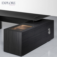 Bureau de direction moderne en L en bois personnalisable avec armoire latérale en MDF, conception modulaire pour optimiser l'espace de travail