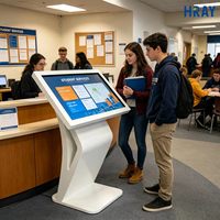 Écran de libre-service HRAY 55 pouces Android en forme de K pour la recherche de cours sur le campus, l'accès aux services étudiants, le support OEM ODM