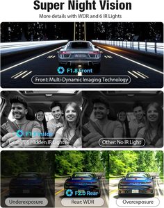 E-Quá 4K 3 Kênh Phía Trước Phía Sau Bên Trong Xe DVR Ghi Lái Xe Máy Ghi Âm Phía Sau Xem Máy Ảnh - Product Image 4