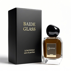 Factory Irregular Perfume Bottle <b>Empty</b> Pump Clear Crimp Square Gold Cap 100ML Glass Spray Perfume Bottle with <b>Gift</b> <b>Box</b> - Product Image 3