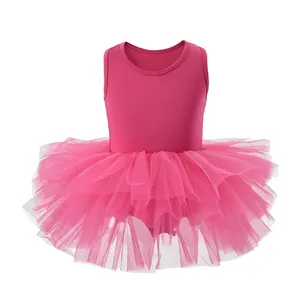 Justaucorps enfant en bas âge pour filles ballet robe tutu rose chaud filles robe de danse de ballet fantaisie robe de soirée tutu pour les filles