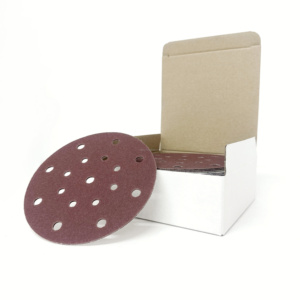 Высокопроизводительный 6 дюймов с отверстиями красный A/O крючок Петля из оксида Алюминия Абразивная наждачная бумага для полировки металла - Product Image 2