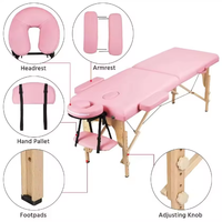 Table de massage portable en bois rose en mousse personnalisée de luxe Sukar, étireur de cils, table de massage portable