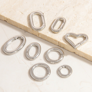 Fermoir à ressort en acier inoxydable à formes variées, motif meander, traitement goutte d'huile pour la fabrication de bracelets et apprêts de bijoux - Product Image 2