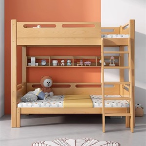 Cama <span class=keywords><strong>infantil</strong></span> de madera maciza debajo de la cama de madre e hijo, <span class=keywords><strong>litera</strong></span>, cama doble minimalista moderna con <span class=keywords><strong>cajones</strong></span> y escalones - Product Image 3