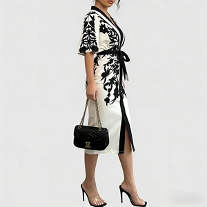 <span class=keywords><strong>Abito</strong></span> Midi Elegante <span class=keywords><strong>da</strong></span> <span class=keywords><strong>Donna</strong></span> in Tinta Unita - Vestito <span class=keywords><strong>da</strong></span> <span class=keywords><strong>Cocktail</strong></span> Aderente con Taglio Chic per Feste Serali - Product Image 2