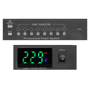 جهاز تحكم في الطاقة الرقمي المعدني من شوبو بـ 10 منافذ، منظم ومتحكم في الطاقة الصوتية الاحترافية مع حماية من التيار المفاجئ للمسرح - Product Image 2