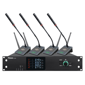 Thinuna UR-400 Microfone de conferência sem fio portátil de alta qualidade 4*100 Frequências Selecione 2U UHF 4 canais <span class=keywords><strong>FM</strong></span> de longa distância - Product Image 2