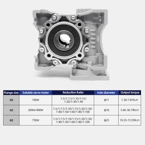 Umot mô-men xoắn lớn Heavy-Duty 72.5nm 24V DC Worm <span class=keywords><strong>Gear</strong></span> với 90 Độ hộp số góc bên phải giảm tốc động cơ điện cho <span class=keywords><strong>AC</strong></span> <span class=keywords><strong>servo</strong></span> động cơ - Product Image 3