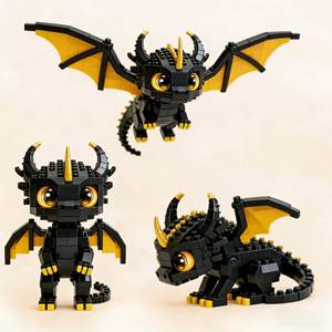 <span class=keywords><strong>Set</strong></span> di Blocchi da Costruzione Creativi e Trendy, Compatibili con <span class=keywords><strong>LEGO</strong></span>, Drago Nero, Giocattolo Educativo Popolare per l'Ingrosso Transfrontaliero - Product Image 2