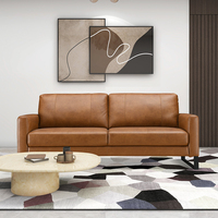 Großhandel Echtes Leder Luxus Chesterfield Dreisitzer Wohnzimmer-Sofagarnitur Moderne Büro Nicht-Funktionale Sofas für Apartments