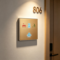 Panneau de commande intelligent pour sonnette d'hôtel avec fonctions DND, Chambre propre, Laverie, Veuillez patienter, interrupteur tactile et LED couleur personnalisable