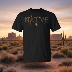 Camiseta Nativa Americana Negra para Hombre, Talla Grande, Diseño Orgullo Indígena - Product Image 3