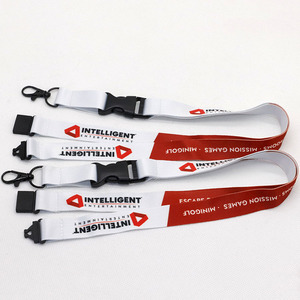 High Quality Customized Logo Printed 90cm Full-Length Polyester Lanyard With Black Plastic Buckle for ID Badges & Event Passes