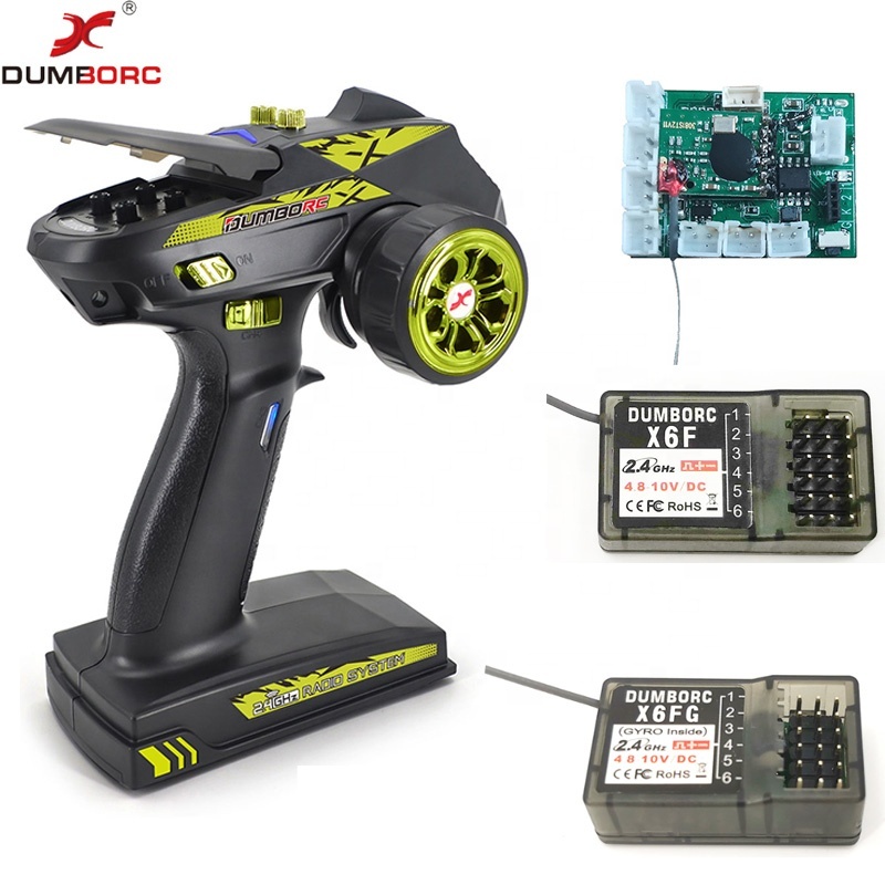 DUMBORC X6 2,4 GHz trasmettitore radio RC a 6 canali e ricevitore X6FG (giroscopio integrato) con sicurezza e funzione di allarme a bassa tensione per DUMBORC X6 2,4 GHz trasmettitore radio RC a 6 canali e ricevitore X6FG (giroscopio integrato) con sicurezza e funzione di allarme a bassa tensione per
