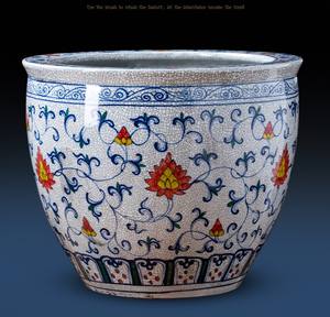 Bac de culture japonais en céramique, <span class=keywords><strong>pot</strong></span> de fleurs pour l'extérieur, bonsaï, bleu et <span class=keywords><strong>blanc</strong></span>, craquelé - Product Image 2