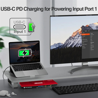 Conmutador KVM TESmart de 3 Puertos USB C, Estación de Acoplamiento para 3 Computadoras y 1 Monitor, 4K 60Hz, 3 Entradas y 1 Salida, Tipo C