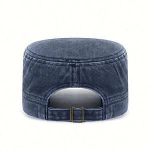 2025 New Arrival Faded Cotton <b>Flat</b> Top Camp <b>Cap</b> Breathable Outdoor Sun Hat Two Tone Sports <b>Cap</b> for <b>Men</b> - Product Image 4