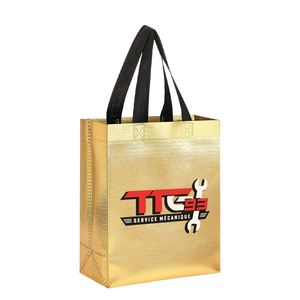 Sacs de courses laminés personnalisés, sacs fourre-tout en tissu métallisé laser pour emballage sur mesure - Product Image 4
