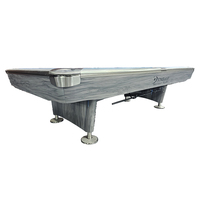 Table de billard américaine professionnelle 9FT en promotion avec retour de balles, pieds en bois massif, coussinets en caoutchouc, surface de jeu en ardoise 3 pièces de 25 mm
