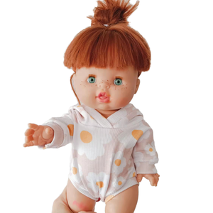 <span class=keywords><strong>Miniland</strong></span> Dolls Print Ribbed Hoodie Romper Vêtements mignons pour bébé poupée - Product Image 1
