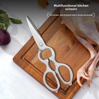 Ciseaux professionnels multifonctionnels en acier inoxydable robuste, outil de cuisine indispensable, lames ultra-affûtées, design écologique
