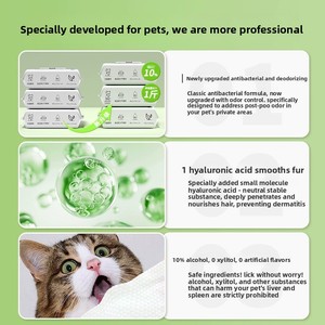 <span class=keywords><strong>Lingettes</strong></span> humides pour animaux de compagnie (chats et chiens) - 80 <span class=keywords><strong>lingettes</strong></span> parfumées aux herbes pour le nettoyage et la désinfection - Product Image 4