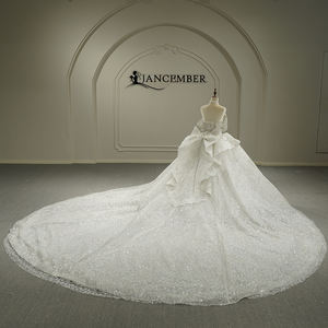 Vestido de Novia Largo Hasta el Suelo con Escote Corazón, Adornado con Flores, Lentejuelas y Encaje, Modelo GT26025, Estilo Moderno - Product Image 3