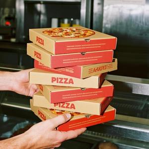 Custom Kraft Paper Pizza Boxes <b>Square</b> Recyclable Four Color Printing Food Grade Packaging Rectangular Pizza Box - Product Image 2