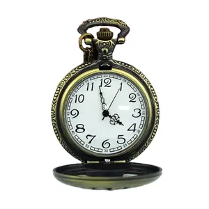 antique paris tower bronze skeleton pocket watch quartz horloges hang watch