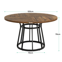 Table à manger ronde Tribesigns pour 4 personnes, table à manger circulaire avec base en métal, table de cuisine ronde de 120 cm pour le salon