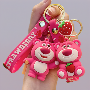 3D PVC Cool Cartoon Population Promotional Anime Keychain Silicon Key Ring Accessories Rubber Key Chains Carabiners