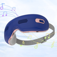 Masseur oculaire à pression d'air chaud et froid avec 4 modes, musique Bluetooth, masque de massage oculaire pliable rechargeable pour la relaxation des yeux