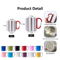 Mug portable léger à double paroi avec poignée mousqueton, parfait pour le camping et la randonnée