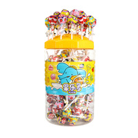 Prix le plus bas 120pcs Assortiment de sucettes Bonbons durs fruités Certifié casher Collations emballées en baril Sucette