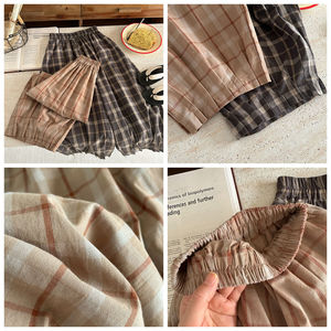 <span class=keywords><strong>Pantaloni</strong></span> di velluto a coste Casual da ragazza Plus Size Plaid per bambini estivi Plaid - Product Image 2