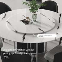 Table à manger moderne en pierre, table à manger ronde, 6 places, fabriquée en Chine