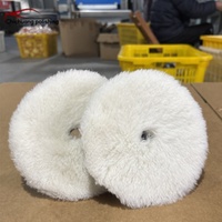 Tampon de polissage/lustrage en laine et éponge de 6 pouces de qualité supérieure pour polisseuse de voiture, idéal pour le detailing automobile sur carrosseries, avec une grande durabilité