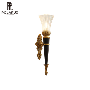 Applique murale <span class=keywords><strong>Rosalinda</strong></span>, style français rétro antique, salon, hôtel, couloir, laiton, métal, verre, LED, haute qualité, artistique - Product Image 1