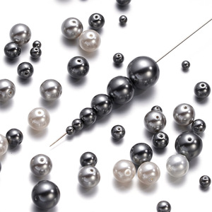 Perles de verre rondes, perles en vrac blanches, trou droit, pour la fabrication de bijoux, accessoires de bricolage, 6mm, 8mm, 10mm - Product Image 3